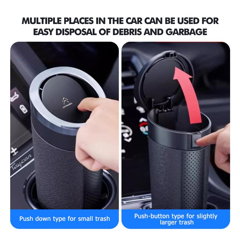 KDXF2 Car Trash Bin Garbage Can Dustbin Waste Rubbish Basket Organizer For Citroen C5 C1 C2 C6 C4L DS3 DS4 DS5 C-Elysee Grand Berlingo