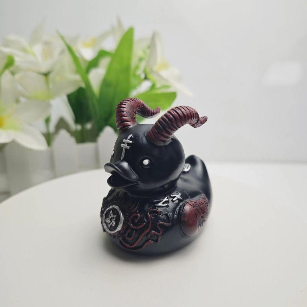 Duck Ornament Death Rock Duck Statue Mysterious Goth Duck Statue Cute Duck Figurines  Home Decor