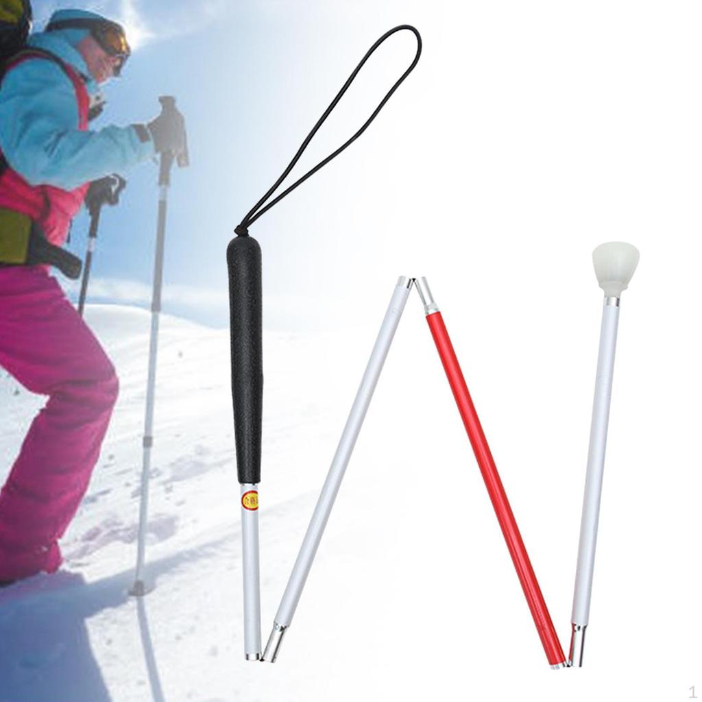 Blind Cane Walker Folding Elderly Lightweighted Aluminum Alloy Trekking Pole 4 Section 112cm