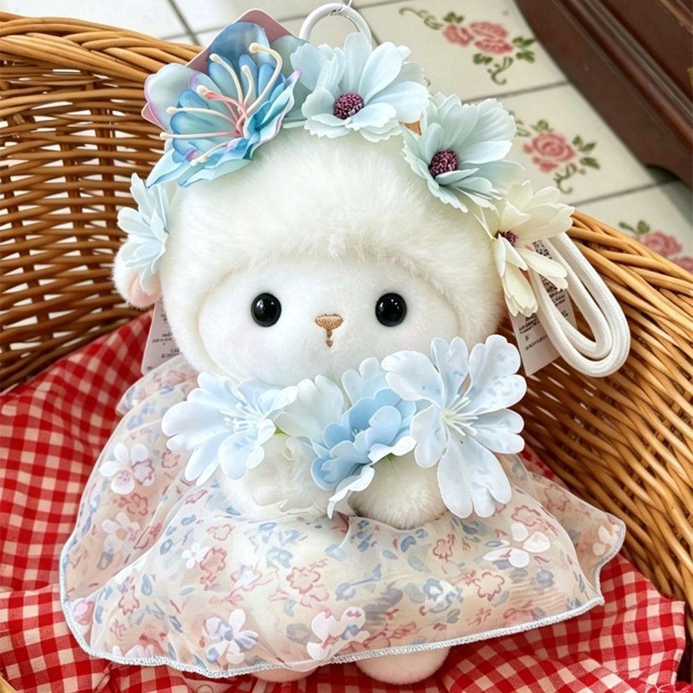 Creative Fluffy Sheep Keychain Soft Plush Lamb Charm Cute Lamb Stuffed Doll Holiday Decoration