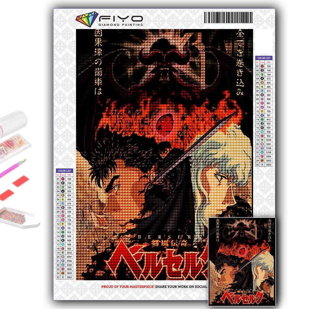 Алмазная картина Аниме Берсерк Алмазная мозаика Ремесло Алмазная вышивка Картина