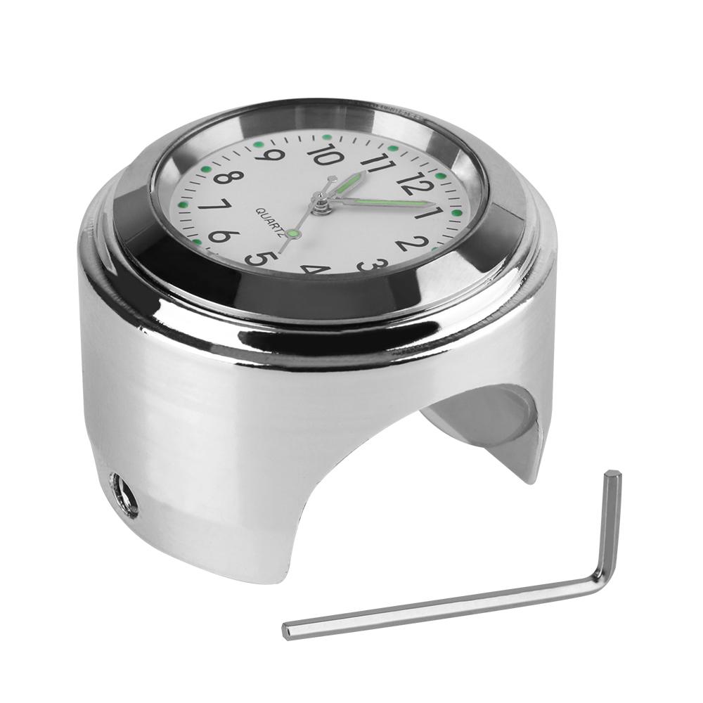 Мотоциклетные часы с креплением на руль, светящиеся часы, термометр, датчик температуры, мотоциклетные часы, универсальные 22-25 мм, водонепроницаемые аксессуары для мотоциклов