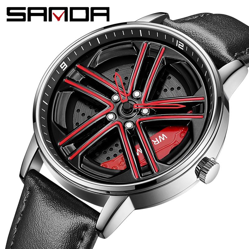 SANDA New Wheel Series Rotating Watch Men's Quartz Watch Fashion Hollow Creative Personality Cool Men's and Women's Watch