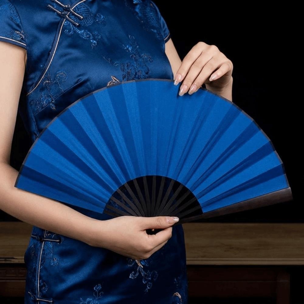 Gold-Flecked Surface Bamboo Folding Fan Decorative Fan Calligraphy Painting