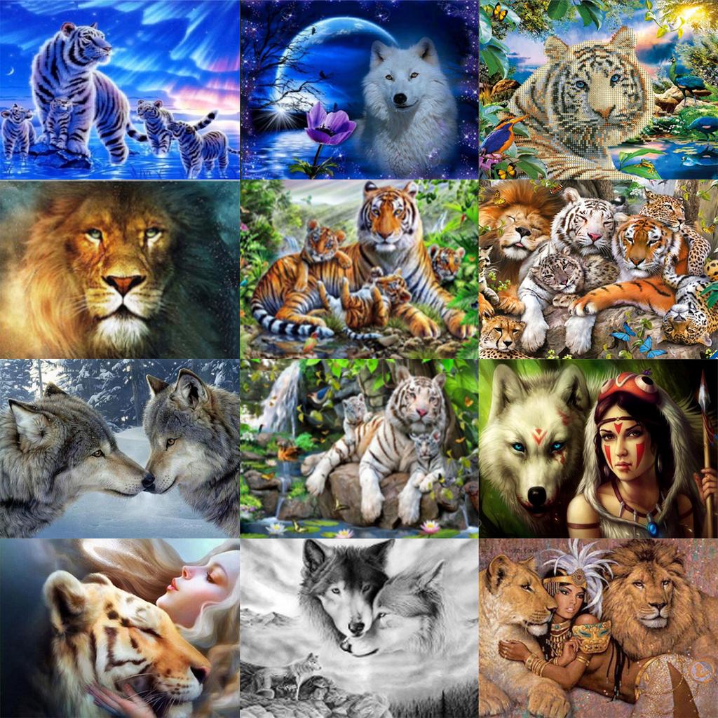 5D Diamond Painting Diy Beauty Animal Pattern Full Diamond Handmade Diamond Embroidery Mosaic Home Living Room Decoration Gift