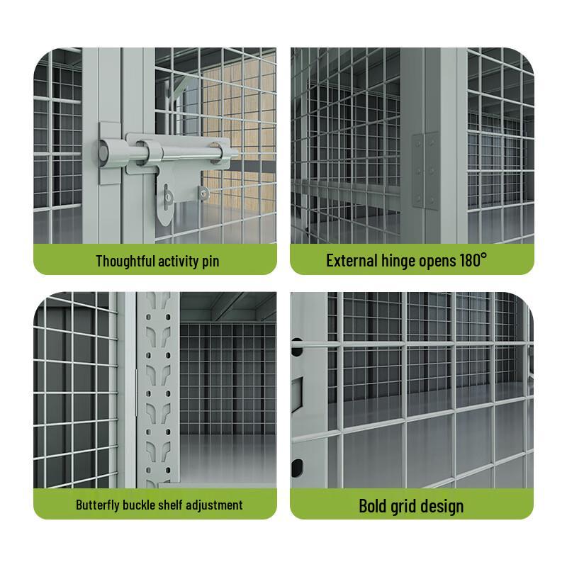 Heavy-Duty Industrial Storage Rack with Lockable Mesh Doors