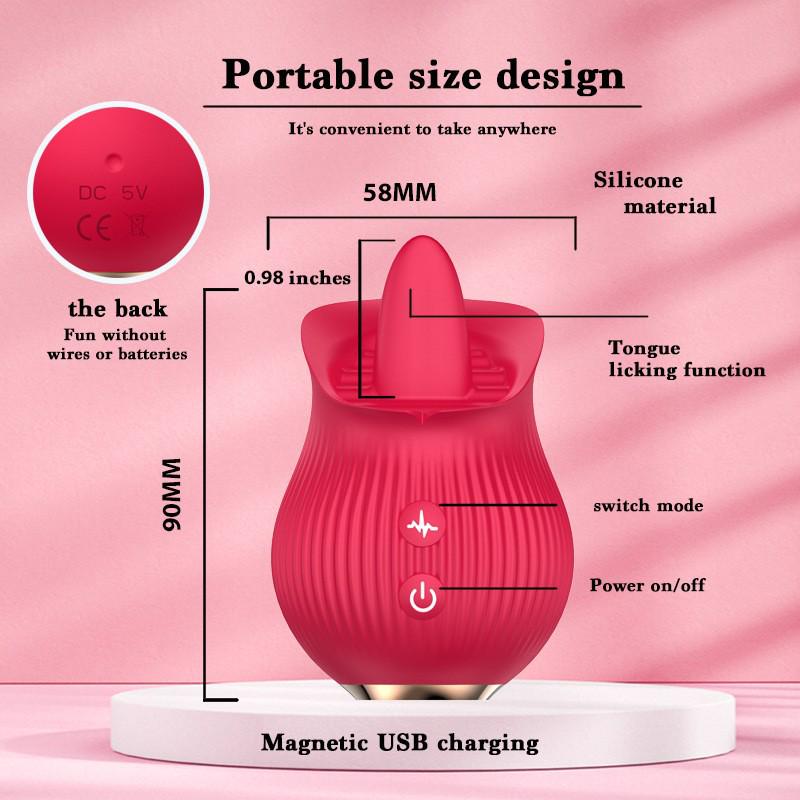 Aifeiya Sound Rose Licking Vibrating Egg - Female Masturbator Flirting Erotic Toy