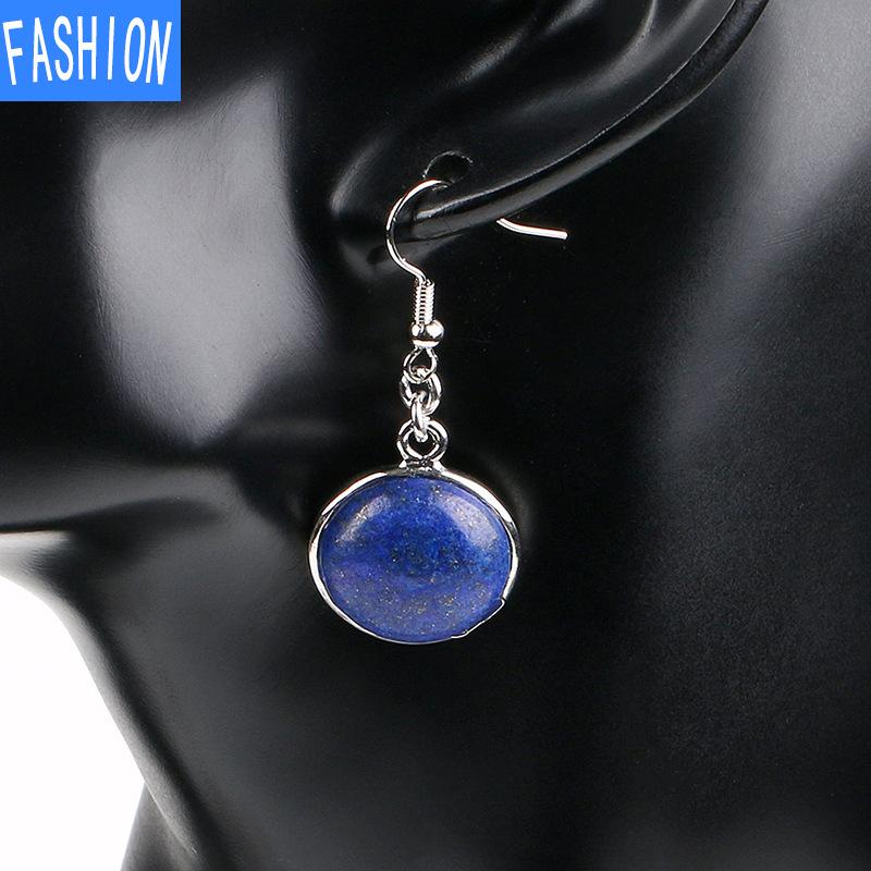 Простые стильные круглые серьги, модные серьги с натуральными кристаллами, женские серьги с рыболовным крючком