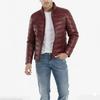 Burgundy Real Soft Motorcycle Jacket Stylish Casual Lambskin Biker Men's Leather Handmade Puffer
