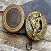Brass Pocket Compass Handmade Compass Sundial Steampunk Gifts for Him