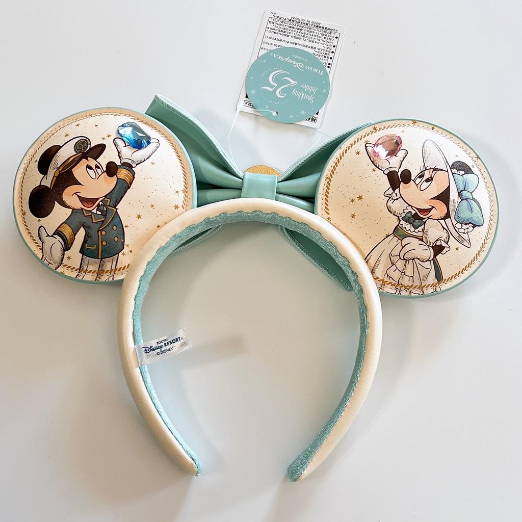 Обруч для волос с ушками Минни и Микки «25-й Искрящийся Юбилей» Tokyo DisneySea