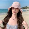 Корейская шляпа для отдыха на открытом воздухе, женская весенне-осенняя солнцезащитная плиссированная шляпа, шляпа-ведро, шляпа для показа лица, маленькая интернет-знаменитость, шляпа для отдыха, для бассейна