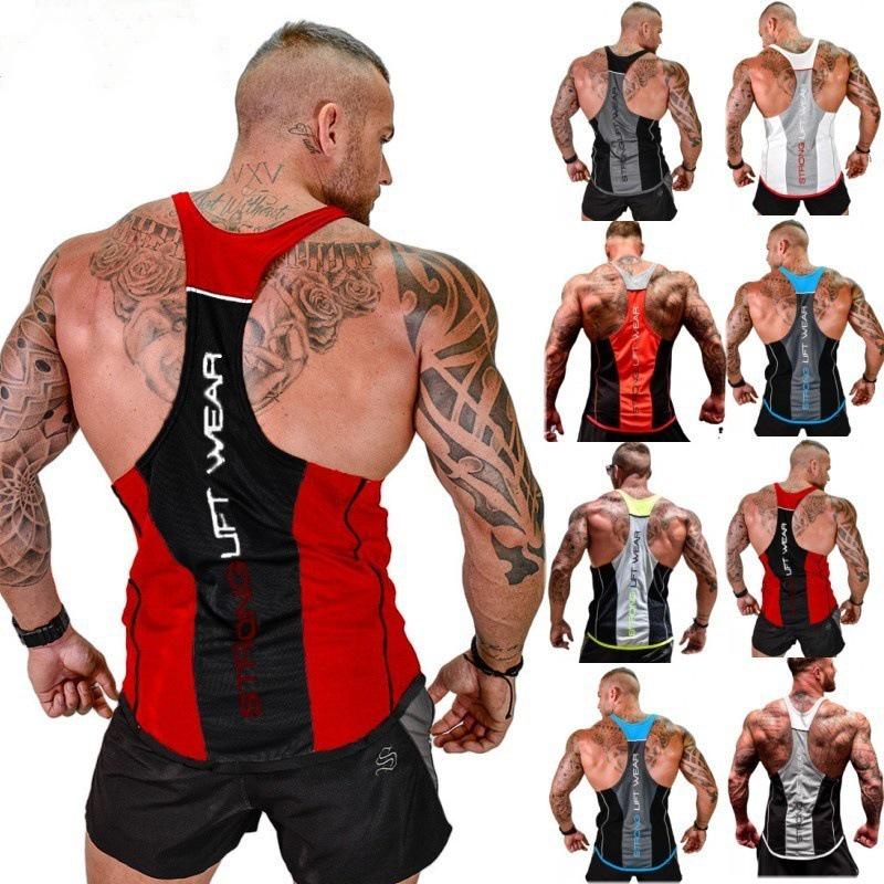 Трансграничная мужская майка-борцовка для фитнеса: Дышащая, эластичная спортивная и повседневная одежда