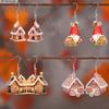 2D Flat 4-Pairs Cute Christmas Candy House Gnome Acrylic Dangle Earrings Festive Party Jewelry, Perfect Holiday Gift for Women