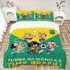 3pcs Monica Gang Supports Brazil Bedding Set, Includes One Quilt Cover and Two Pillowcases, Bedroom and Guest Room Decoration. T723115