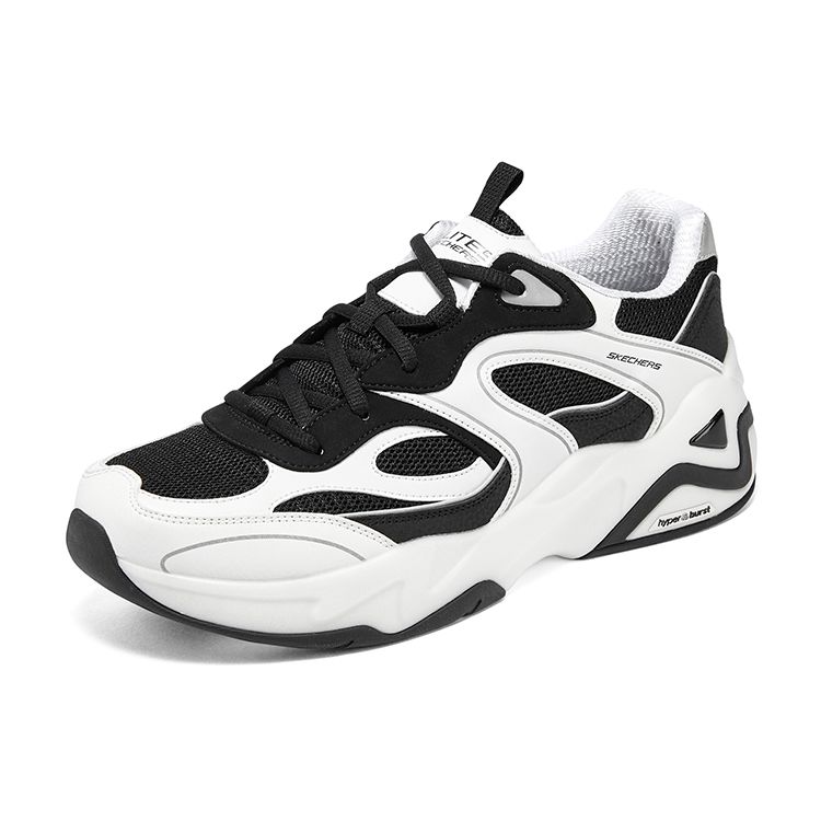 Skechers DLites Hyper Burst Bubble Panda Обувь Мужские Кроссовки Черный Белый 232425-WBK