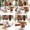 Dog Animal Stuffed Keychain Wagging Tail Short Fur Plush Toy Bag Decor Accessory