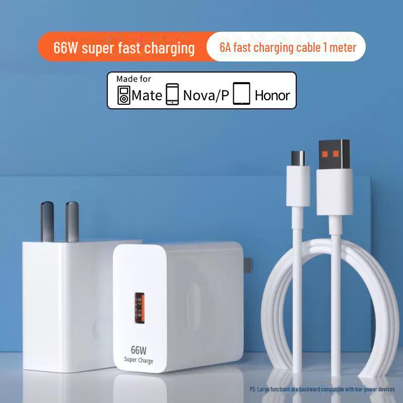 Быстрое зарядное устройство Huawei 6A, кабель Type-C Honor для P50/P40/P30/Mate50P Mobile и Vivo