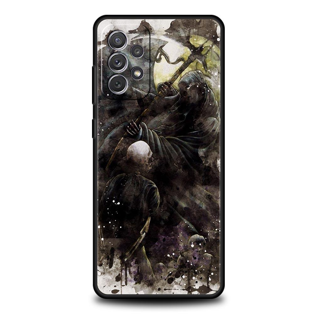 Grim Reaper Skull Skeleton Phone Case for Samsung Galaxy A51 A71 A21S A12 A11 A31 A52 A41 A32 A23 A33 A53 A73 A03S A13 5G Cover