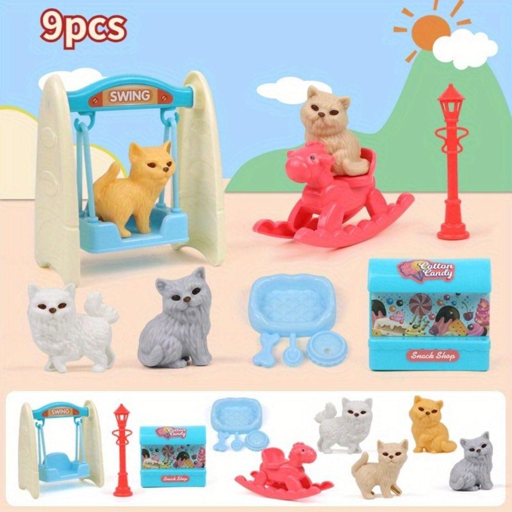 Animal Dog Pet Basket Toys Dog Doll Set Scene Playing Toys New Puppy Pretend Play Toy