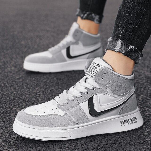 Crlaydk Spring New High Top Sneakers Walking Sports Tennis Breathable Shoes Lace -Up Comfortable Footwear Ankle Basket Homme