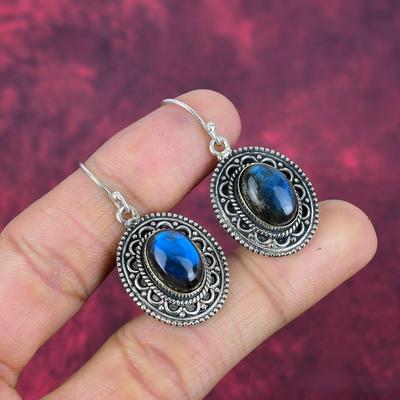 Ювелирные изделия с драгоценными камнями лабрадорит, серьги ручной работы из цельного серебра 925 пробы, ювелирные изделия последнего дизайна