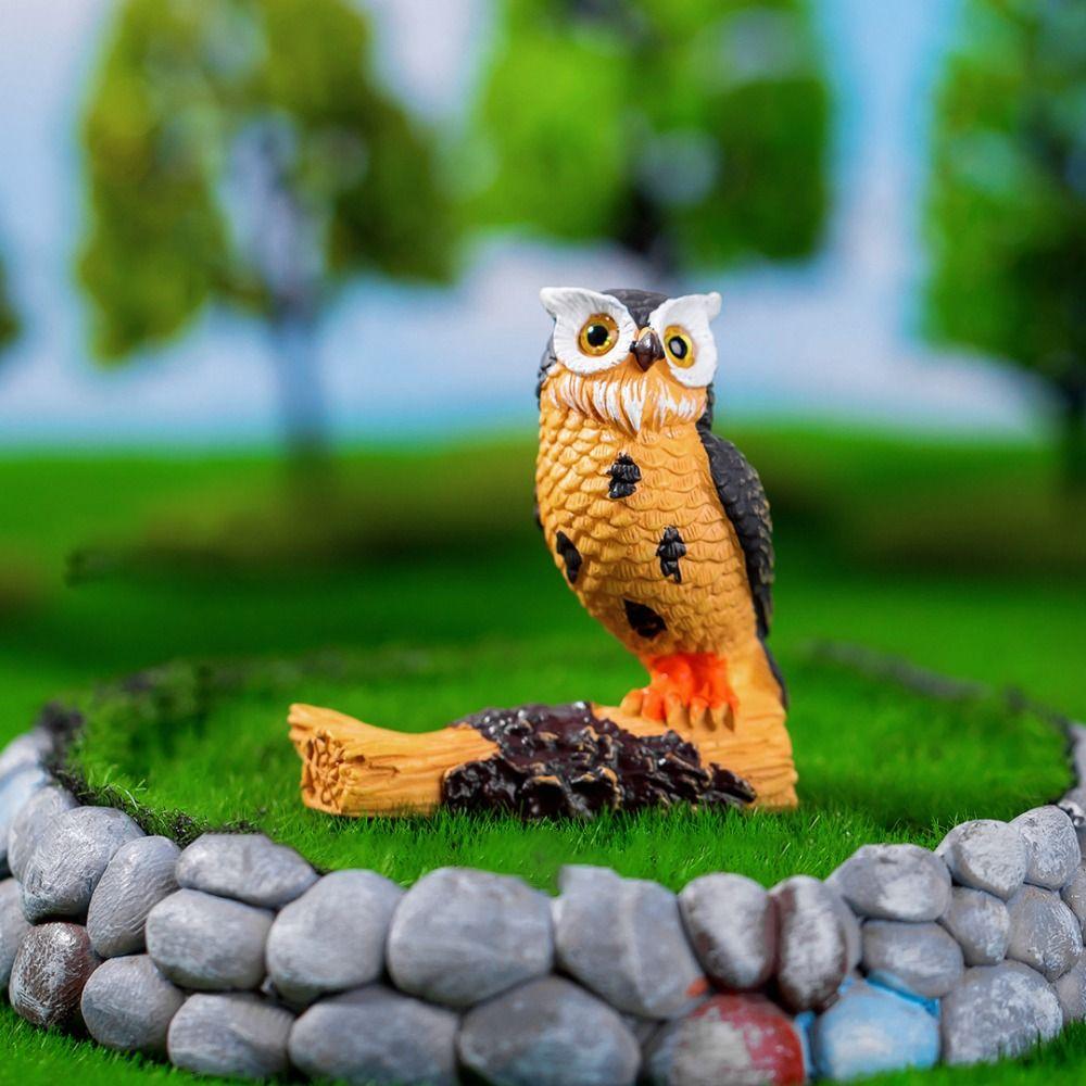Micro Landscape Simulation Owl Ornaments Cute Mini Owl Ornaments Funny Owl Miniatures  Scene Decor