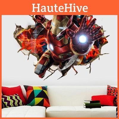 Мстители 3D Наклейки на стену Съемные Детская Детская Домашний декор Фреска Декаль Искусство