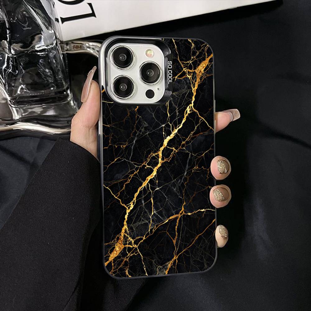 Акварельный Мраморный Посеребренный Внутри Чехол Для Телефона Для iPhone 17 16 15 14 11 12 13 Pro Max Plus X XR XS Max Цветной