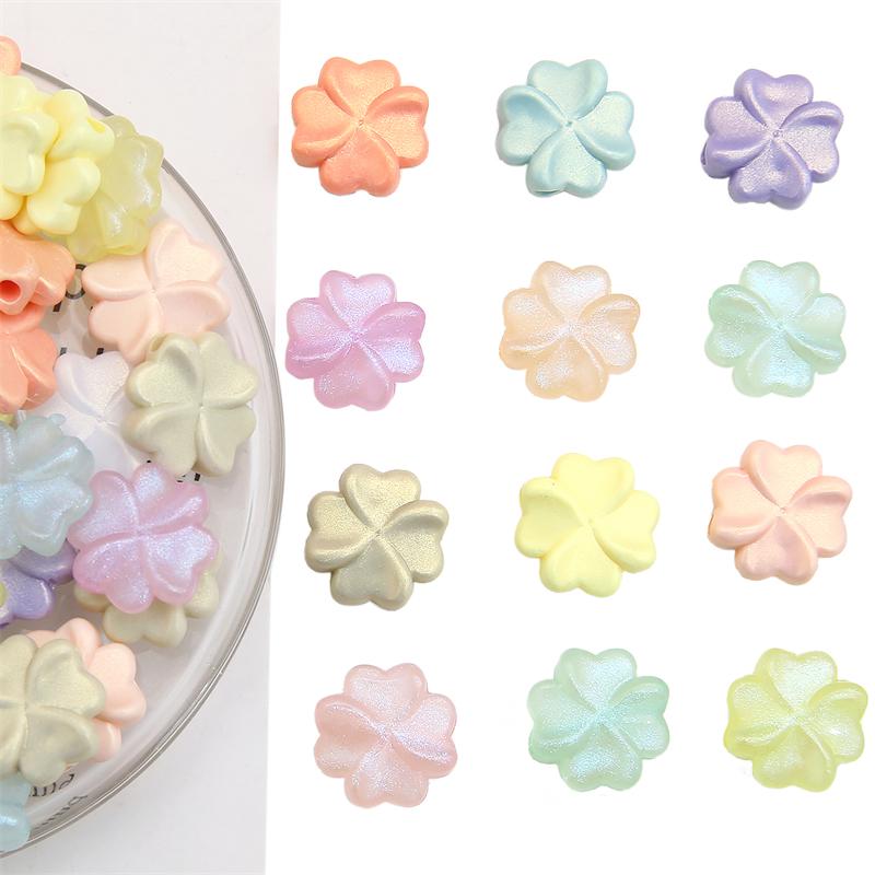 30 шт. акриловые разноцветные бусины с цветами и листьями для DIY ожерелье, браслет, серьги, изготовление ювелирных изделий, аксессуары для рукоделия