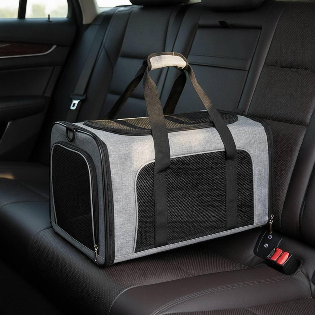 Soft Pet Carrier with Shoulder Strap Foldable Cat Travel Carrying Handles Portable for