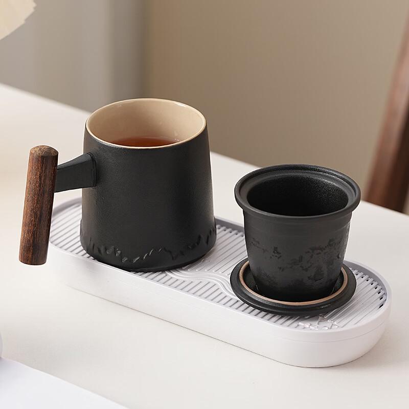 Yipan Practical Ceramic Office Mug & Tea Caddy Gift Set