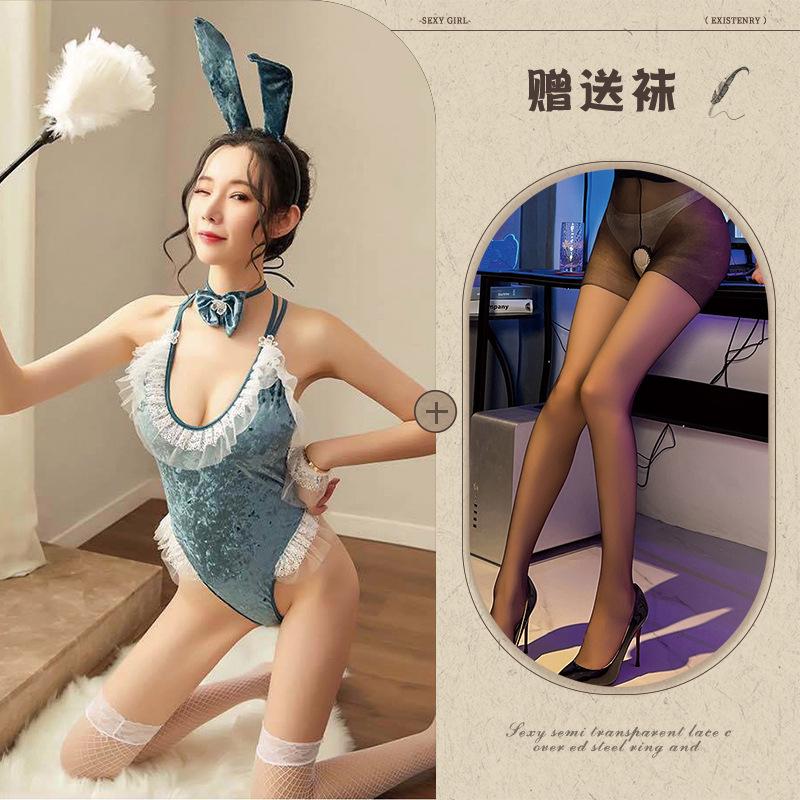 Sexy lingerie new uniform bunny onesie lace COS cosplay seduction suit