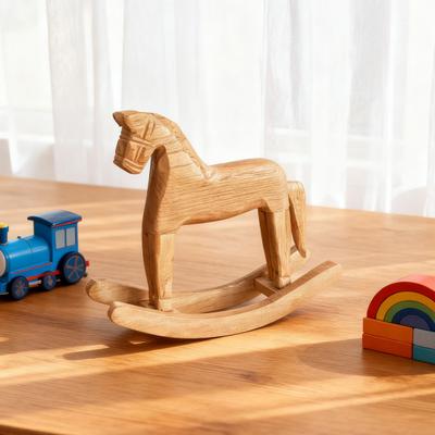 Деревянная фигурка лошадки-качалки, винтажная маленькая скульптура лошади, настольное украшение для свадеб, детских праздников, вечеринок, домашнего декора