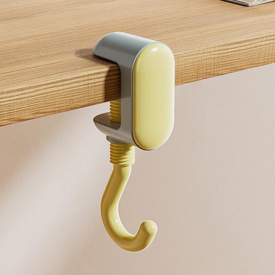 Desk Hook Adjustable Tightness Versatile Plastic Wall Hook Punching Free Traceless Foldable Portable