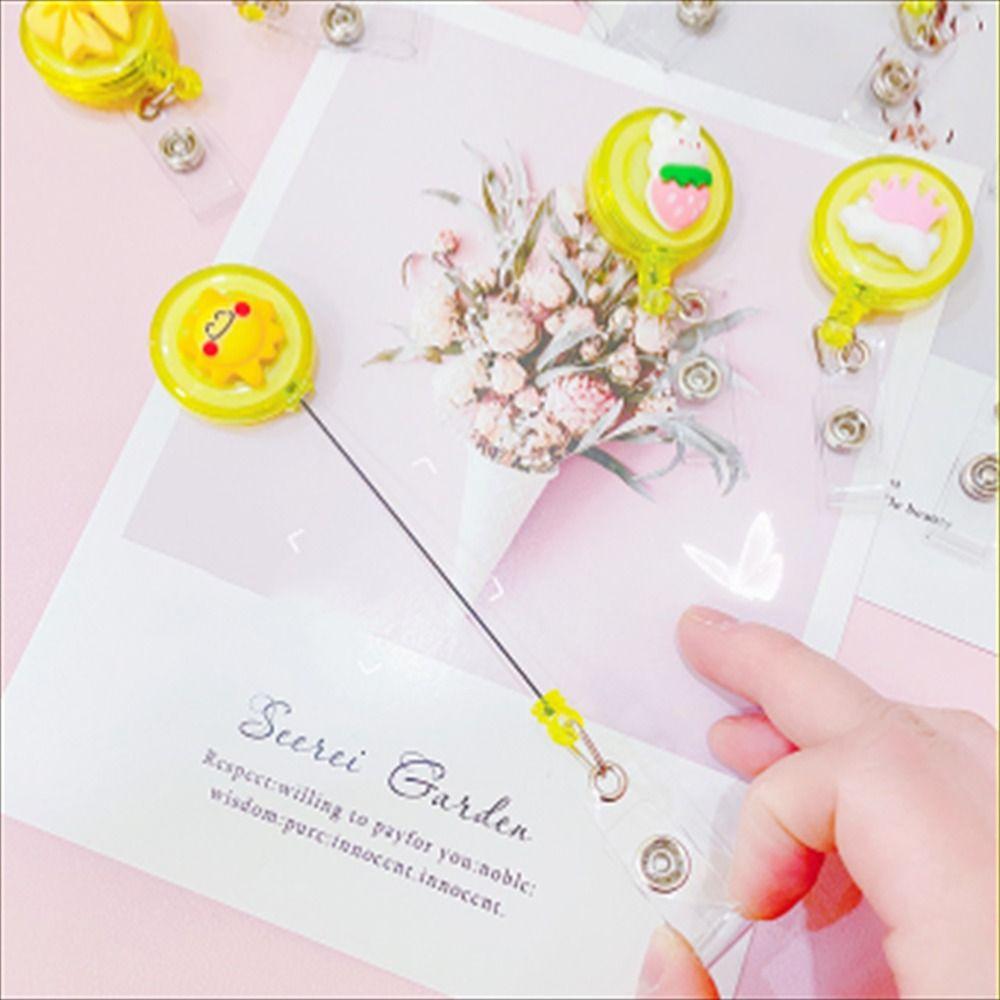 Students Cartoon Nurse Doctor ID Card Clips Badge Holder Name Card Holder Retractable Badge Reel