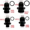 4X Топливная линия Шланг Фитинг Мужской Адаптер ORB-6 ORB-8 ORB-10 ORB-12 Резьбовое соединение с уплотнительным кольцом к 6AN 8AN 10AN 12AN Алюминиевый фитинг с бортиком Черный