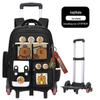 "Large Capacity Trolley Schoolbags for Grade 2, 3, and 6 Students - Card Bara Design To Reduce Carrying Burden"
