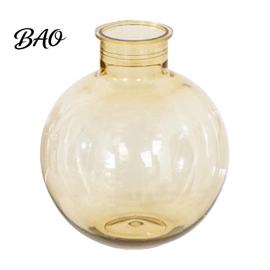 Thickened Resin Plant Pot Clear Round Vase, Transparent Sphere Flower with Jute Small Vase for Dried Flowers Bow, Modern Plastic Planter Hydroponic