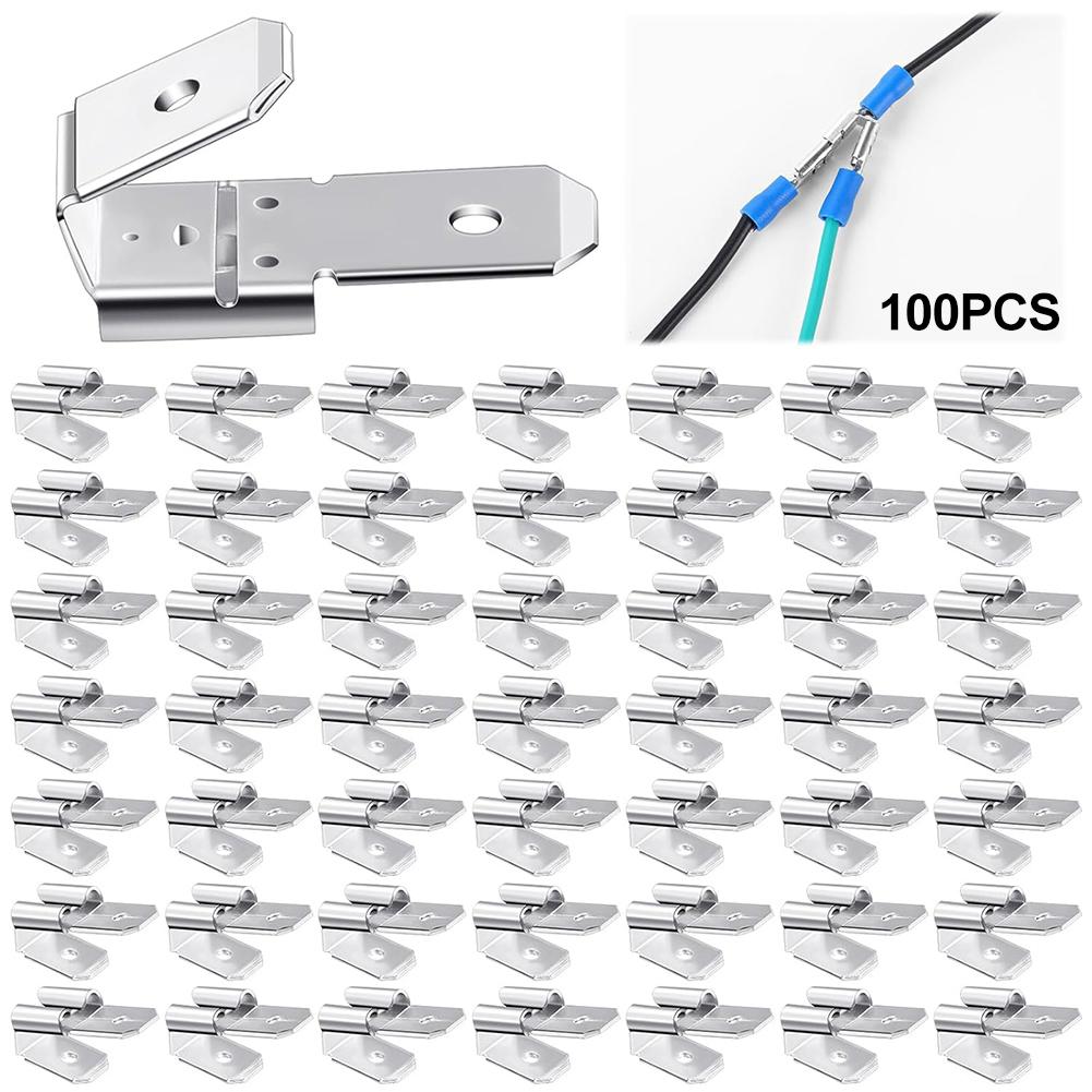 Tinned Copper Double Male Female Connectors 25/50 pcs Insulated Piggyback Spade Terminals for Efficient Wiring