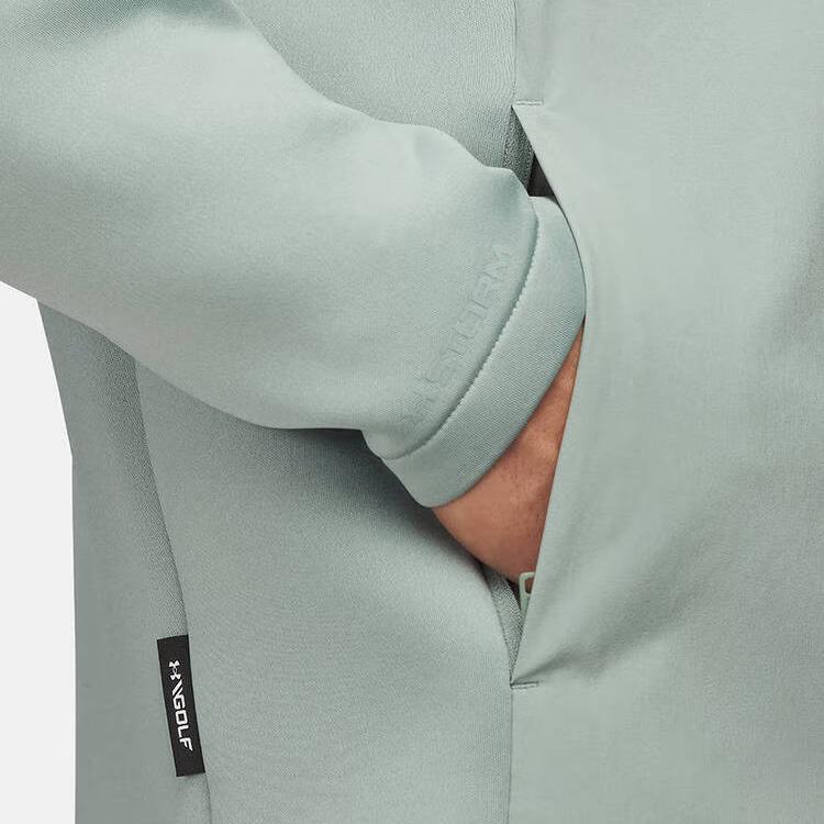 Under Armour Drive Pro Storm Удобная Мягкая Однотонная Универсальная Модная Толстовка Мужские толстовки Серо-зеленый 1387118-348