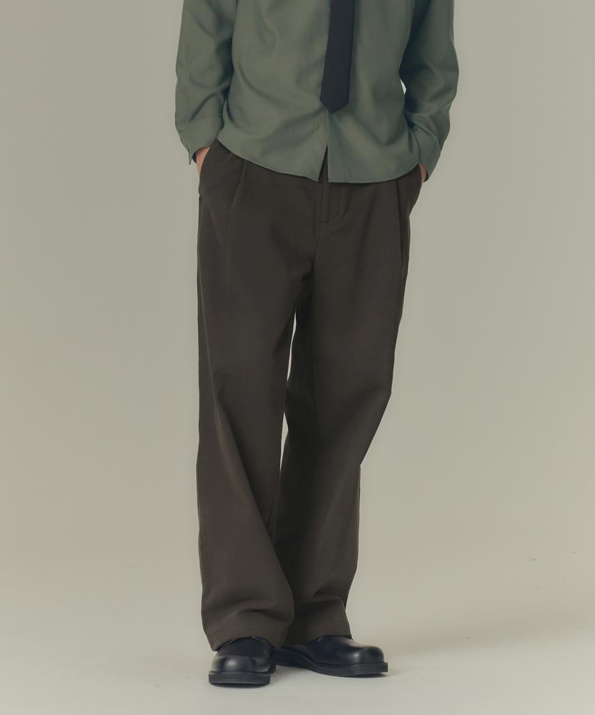 MINDBRIDGE [Warm] Cotton Wide One-Pleat Elastic Waist Pants - 3 Colors
