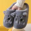Women's Plush Cat Slippers - Winter Warm Non-Slip Indoor House Shoes with Cute Cartoon Kitty Design, Soft EVA Sole Cute Slippers