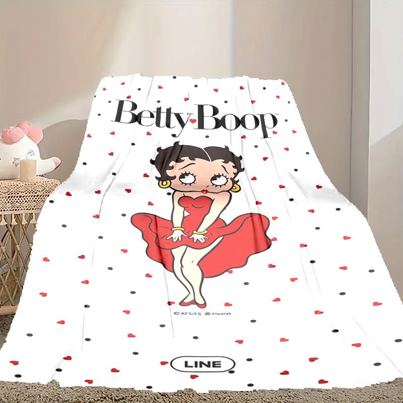 Betty Boop Blanket Lightweight Print Throw Blanket For Couch, Bed, Car, A Heartfelt Gift for Your Family and Friends