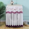 1PC Washing Machine Cover Dustproof Polyester Protective Fabric Cover Handmade Embroidered Floral Patterns Gauze 8 Styles