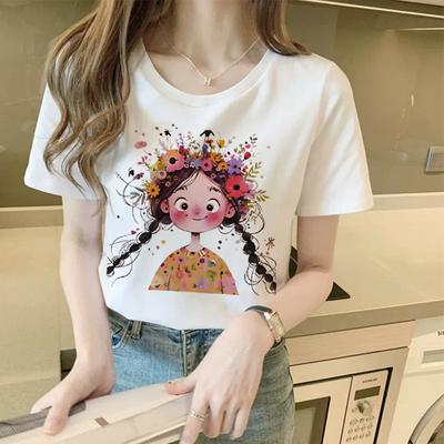 Футболка Niche Non-stop Style из чистого хлопка с короткими рукавами для женщин, новый универсальный и модный тонкий топ на лето