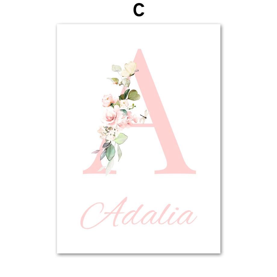 Розовая балерина для девочек, лебедь, модельные туфли, имя на заказ, настенная живопись на холсте, постеры и принты, фотографии для декора детской комнаты