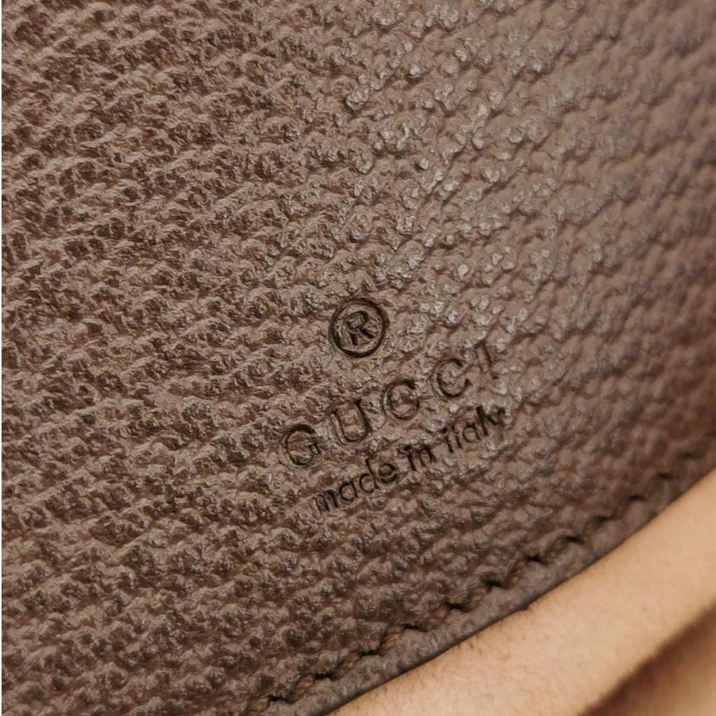 [Pre-Owned] Ophidia Logo Stripe Web Zipper Canvas And Leather Round Bag Backpack Mini - Excellent #87EL6C