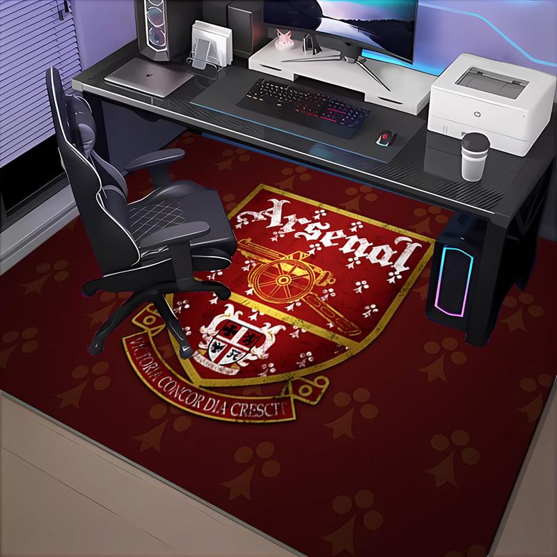 1PC Arsenal Football Club Crest Floor Mat for Living Room, Game Rooms, Office, Bedroom, Office Floor Mat Playful Design, Christmas fan gifts