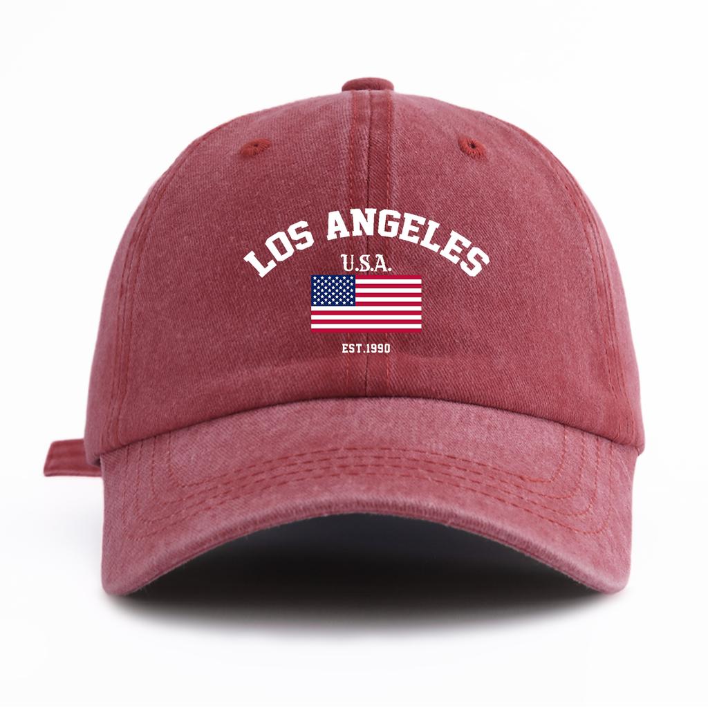 1 шт. Стильная washed бейсболка LOS ANGELES для взрослых, минималистичный ретро-стиль, повседневная, мягкая, регулируемая, кепка папы, идеальный подарок